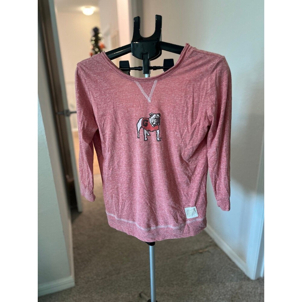 Georgia Bulldogs Retro Brand Long Sleeve Scoop Back Tee Shirt Women’s Size Med